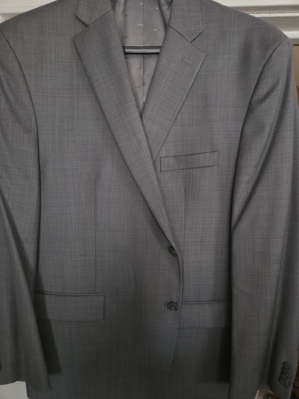 MICHAEL KOR Classic Gray Men's Two-Button Suit Blazer